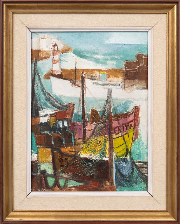 Wim Bosma, Harbour view with lighthouse.