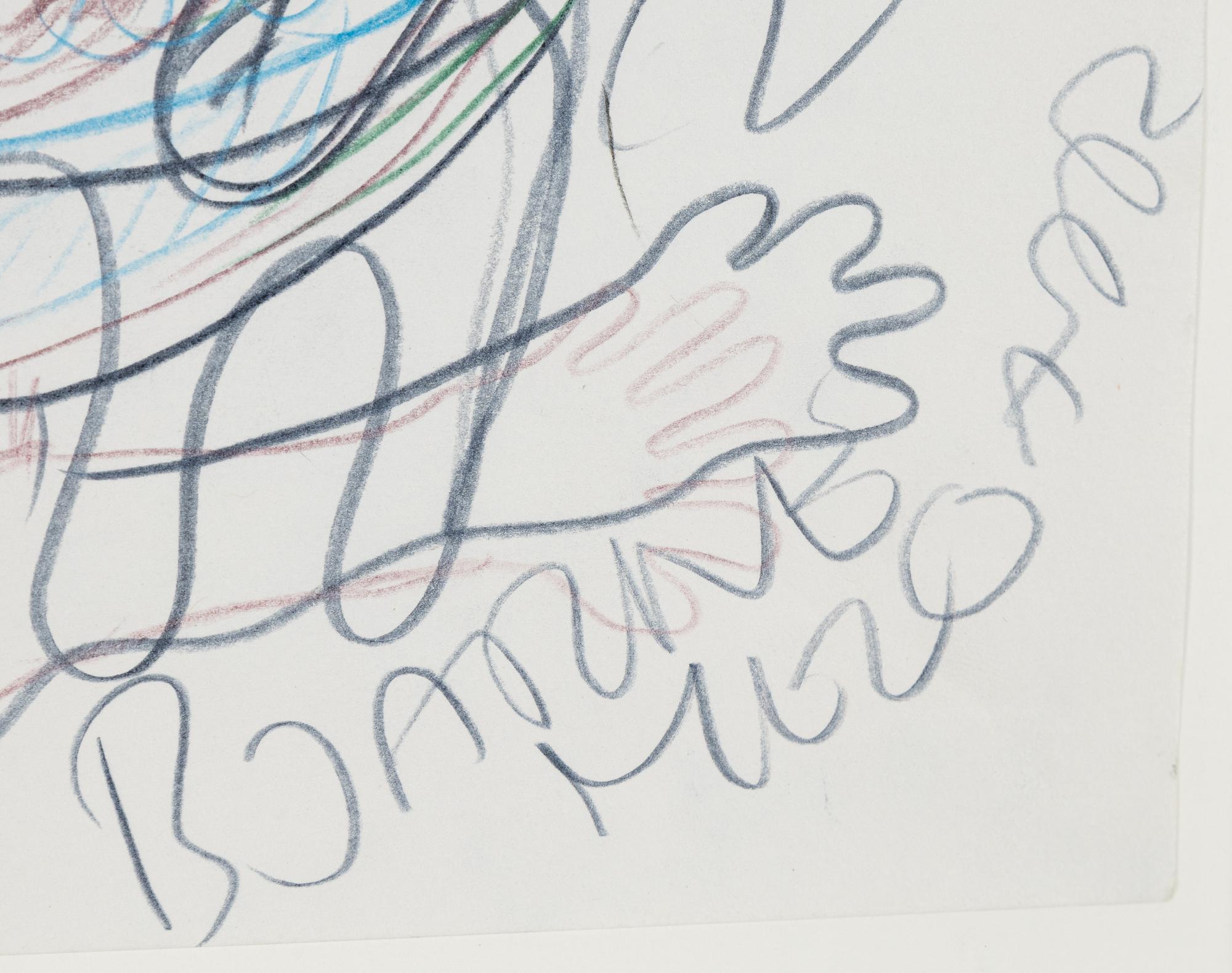 Bjarne Melgaard, kritteckning, signerad.