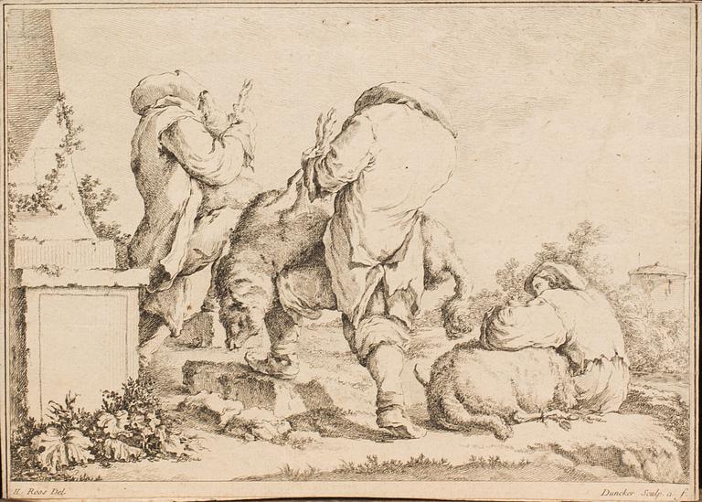 A set of six different copperplate, 17th and 18th century.