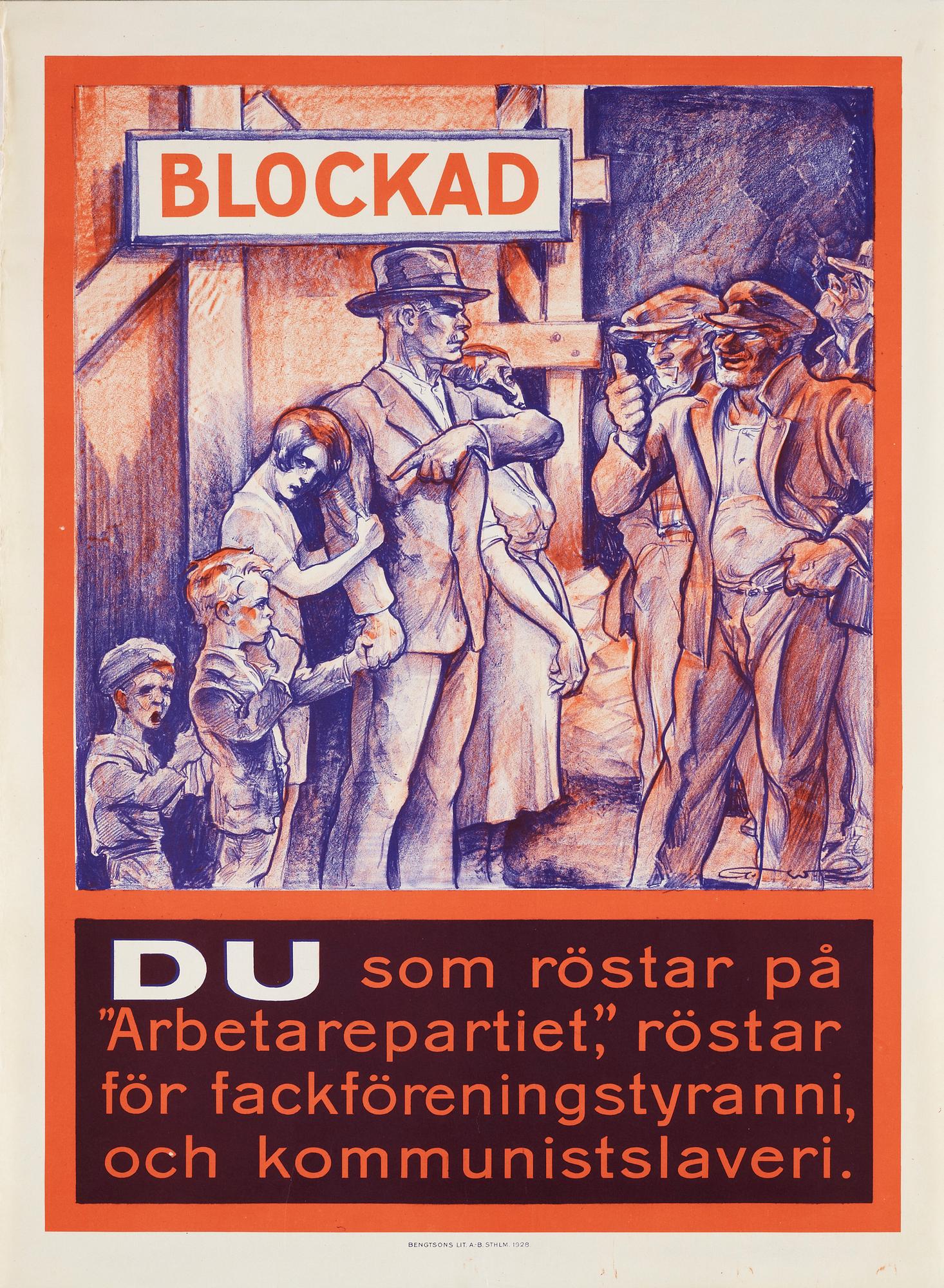 Gunnar Widholm and unknown artist, signature Hj. A., "Kosackvalet".