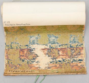 A scroll, ink and color on silk. After YUN SHOUPING (1633-90), signed. 20th century copy.