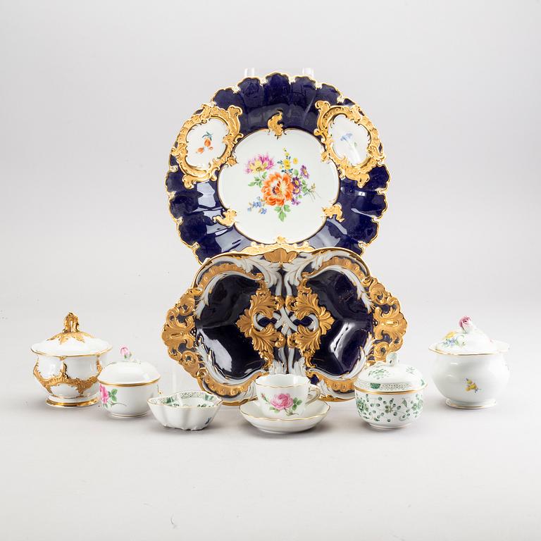 KAFFESERVIS samt DIVERSE SERVISDELAR, 18 delar,  porslin, Meissen, 1900-tal.