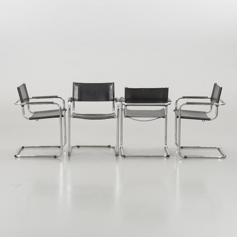 A SET OF 4 ARMCHAIRS, late 20th century,
