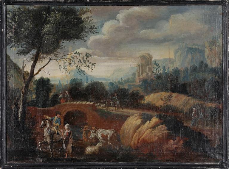 OKÄND KONSTNÄR, olja på duk, omkring 1800.