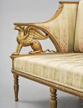 A late Gustavian sofa attributed to E. Ståhl (master in Stockholm 1794-1820).