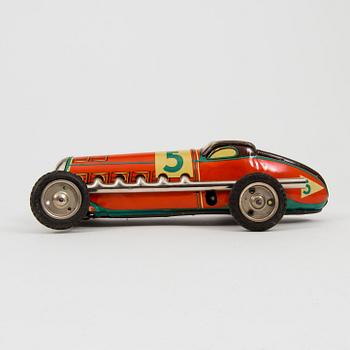 A JNF tinplate racing car 1930/40s.