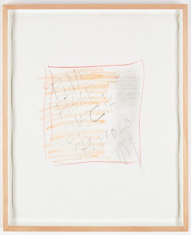 Eddie Figge, mixed media on paper, signed and dated 1989.