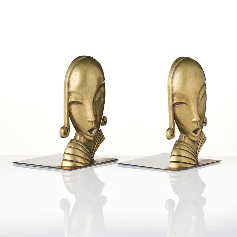 Carl-Einar Borgström, a pair of brass bookends model "840", Ystad-Metall.