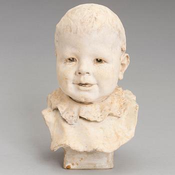 ROBERT STIGELL, gipsbyst, signerad och daterad 1901.