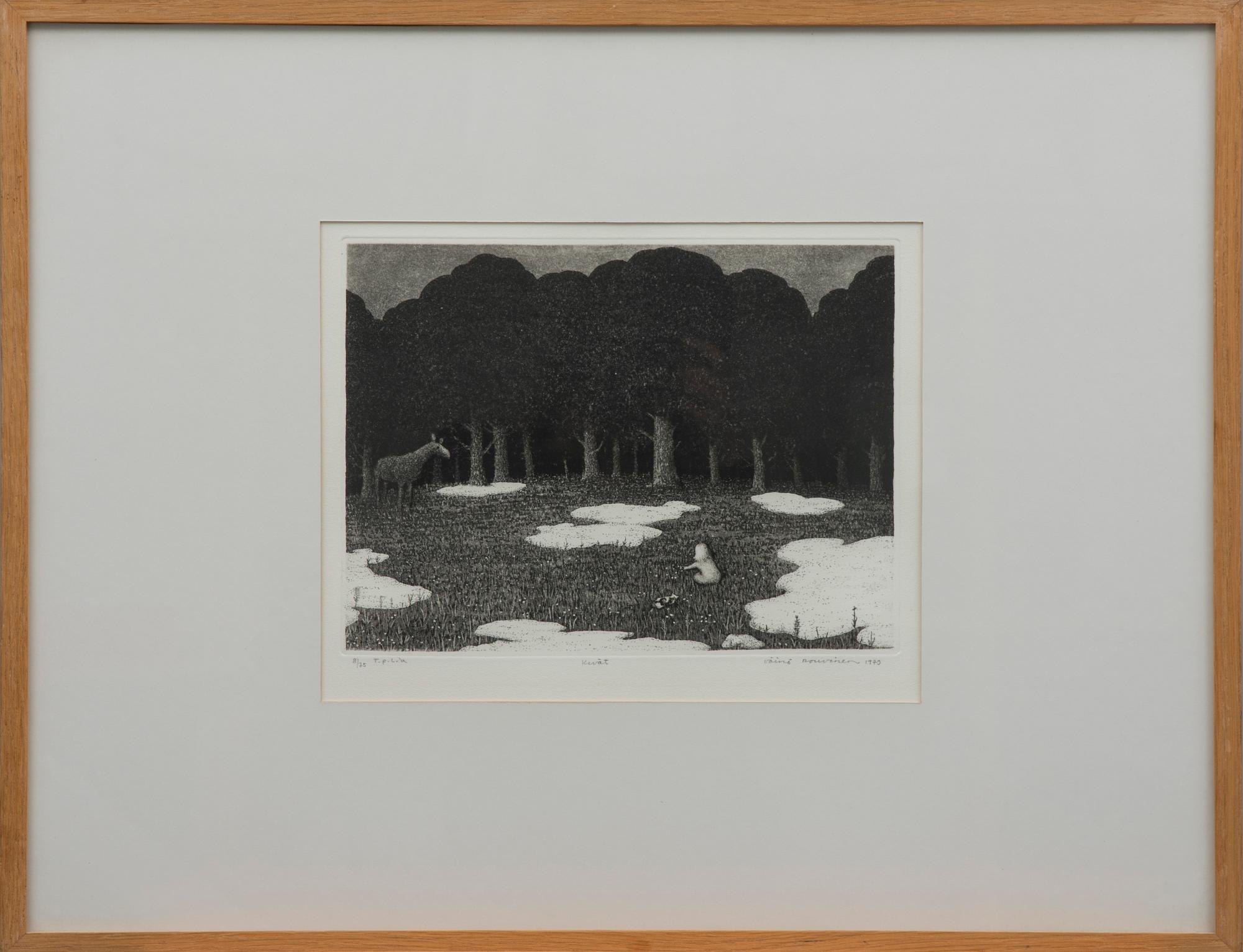 VÄINÖ ROUVINEN, torrnål och akvatint, signerad, daterad 1979 och numrerad 8/75. Konstnärens avdrag.