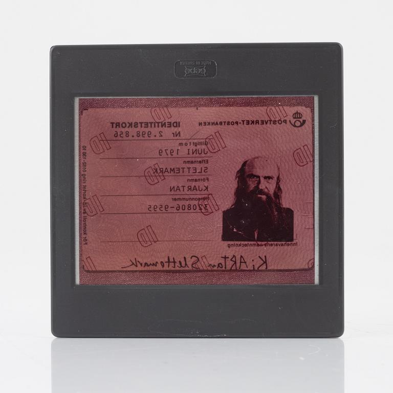 Bengt Olsson (1945-), Slide Positive of Kjartan Slettemark's ID Card.