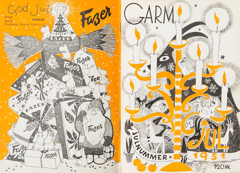 A collection 40 Garm- magazines illustrated by Tove Jansson 1942-1952.