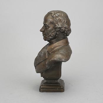 GUSTAF ERIKSSON, skulptur, bronspatinerad metall.  Signerad Gustaf Eriksson, daterad 1889.
