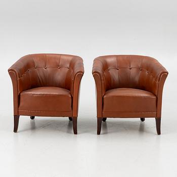 Clubfåtöljer, ett par, 1900-talets andra hälft.