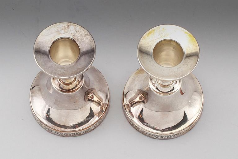 LJUSSTAKAR, 1 par, silver, Ceson, Göteborg 1985.