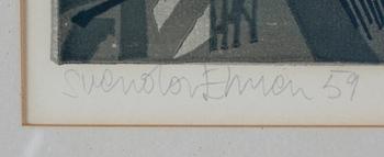 SVENOLOV EHRÉN, litografi, signerad, daterad -57 och numrerad 207/300.