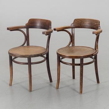 A PAIR OF BENTWOOD ARMCHAIRS THONET.