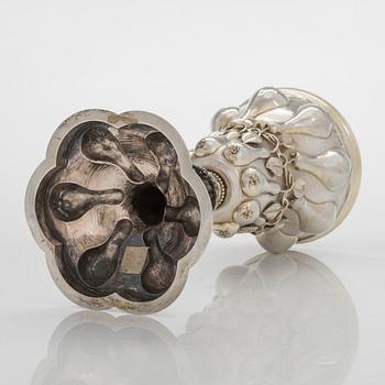 An early 20th-century parcel-gilt silver standing cup, maker's mark presumably Ludwig Neresheimer & Co, Hanau, Germany.
