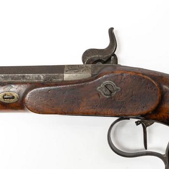 Slaglåspistoler, ett par, belgiska, 1800-talets första hälft.