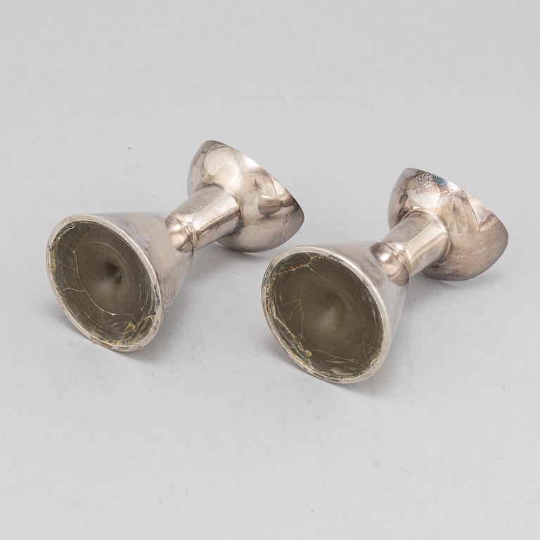 Ljusstakar, 2 par, silver, GAB, Stockholm 1965 resp Tesi, Göteborg 1974.