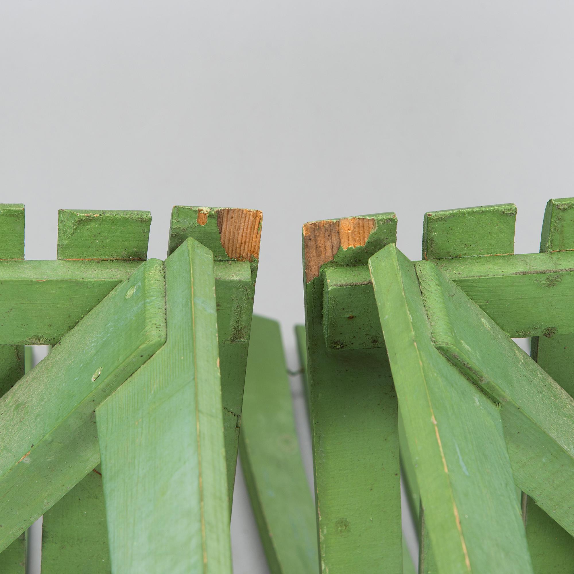 Alvar & Aino Aalto, Four early 1950s 'Aurinko' (Sun-serial) garden chairs, model 910  for O.Y. Huonekalu- ja Rakennustyötehdas A.B.