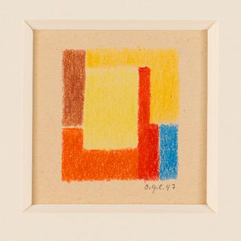 OTTO G CARLSUND, crayon, signed and dated -47.