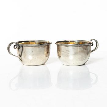Punch cups, 6 pcs, silver, CG Hallberg, Stockholm 1917.