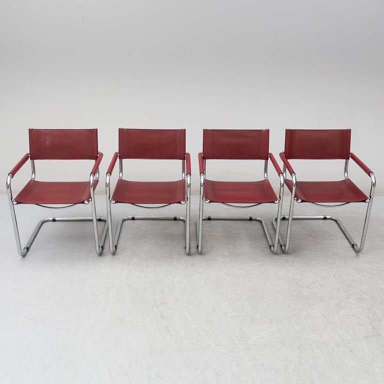 Four arm chairs by Mart Stam, Fasem, Italy.