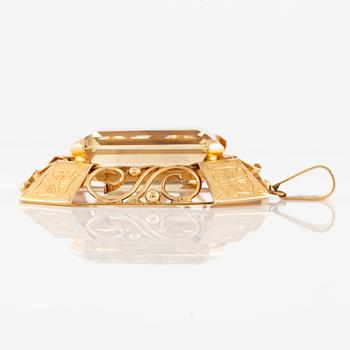 Pendant, 18K gold with citrine.