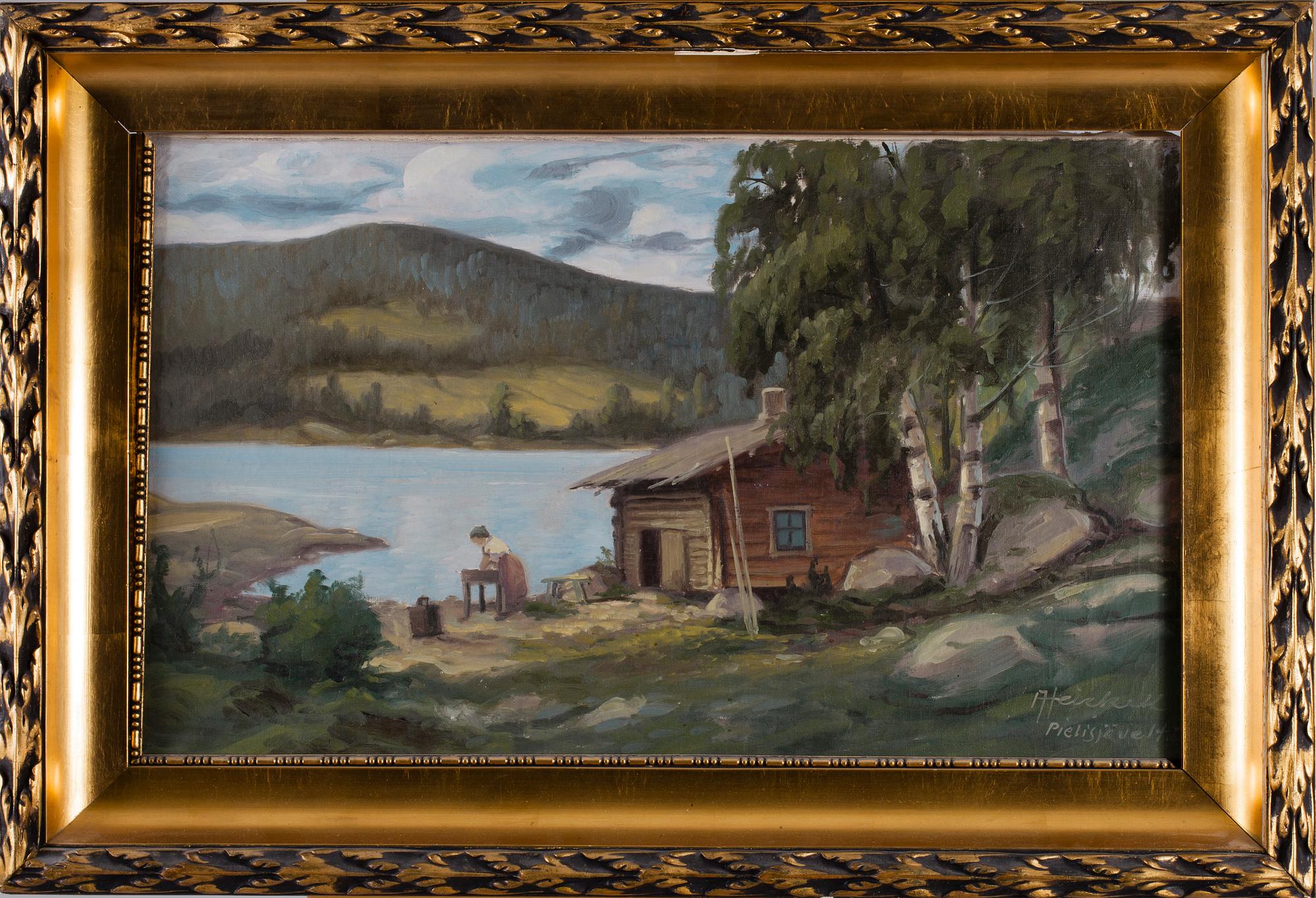 ARTHUR HEICKELL, öljy kankaalle, signeerattu Pielisjärveltä.