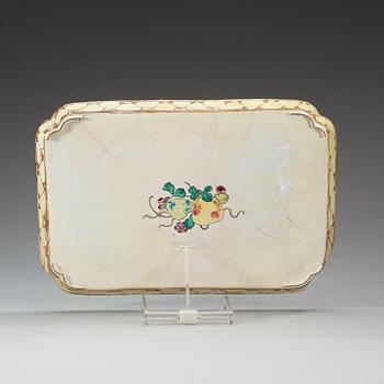 An enamel on copper tray, Qing dynasty, Qianlong (1736-95).