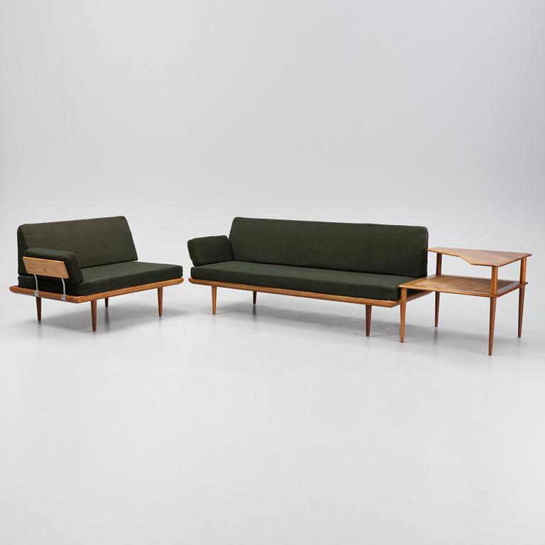 Peter Hvidt & Orla Mølgaard Nielsen, hörnsoffa med bord 3 dlr, "Minerva", France & Daverkosen Danmark 1950-tal.