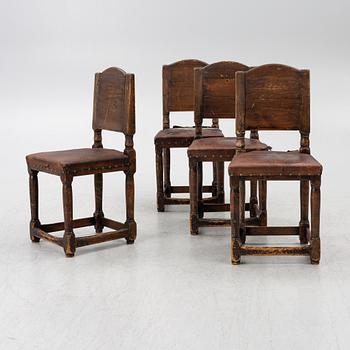 Chairs, 4 pcs, 18th century, Baroque.