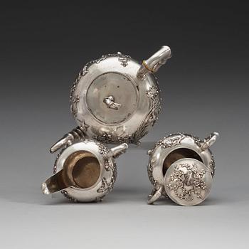 TESERVIS, 3 delar, silver. Kina, oidentifierad mästare, 1900-talets början.