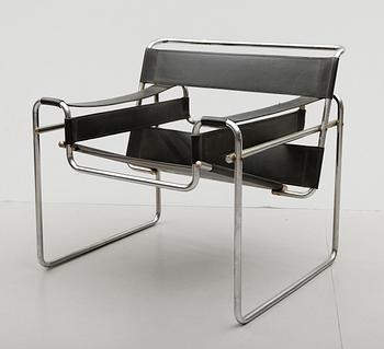 FÅTÖLJ, efter Marcel Breuer, "Wassily", 1900-talets andra hälft.