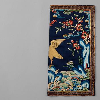 TEXTILIER, fem delar. Sen Qing dynasti (1644-1912).