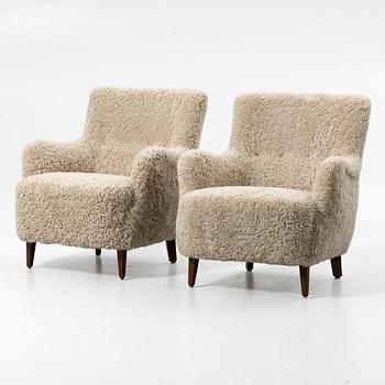 Fåtöljer, ett par, Scandinavian modern, Danmark, 1940-tal.