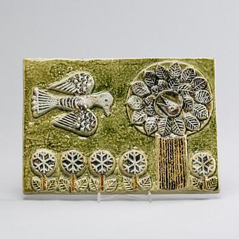 LISA LARSON, a pair of stoneware reliefs, Gustavsberg, Sweden 1950/60's.