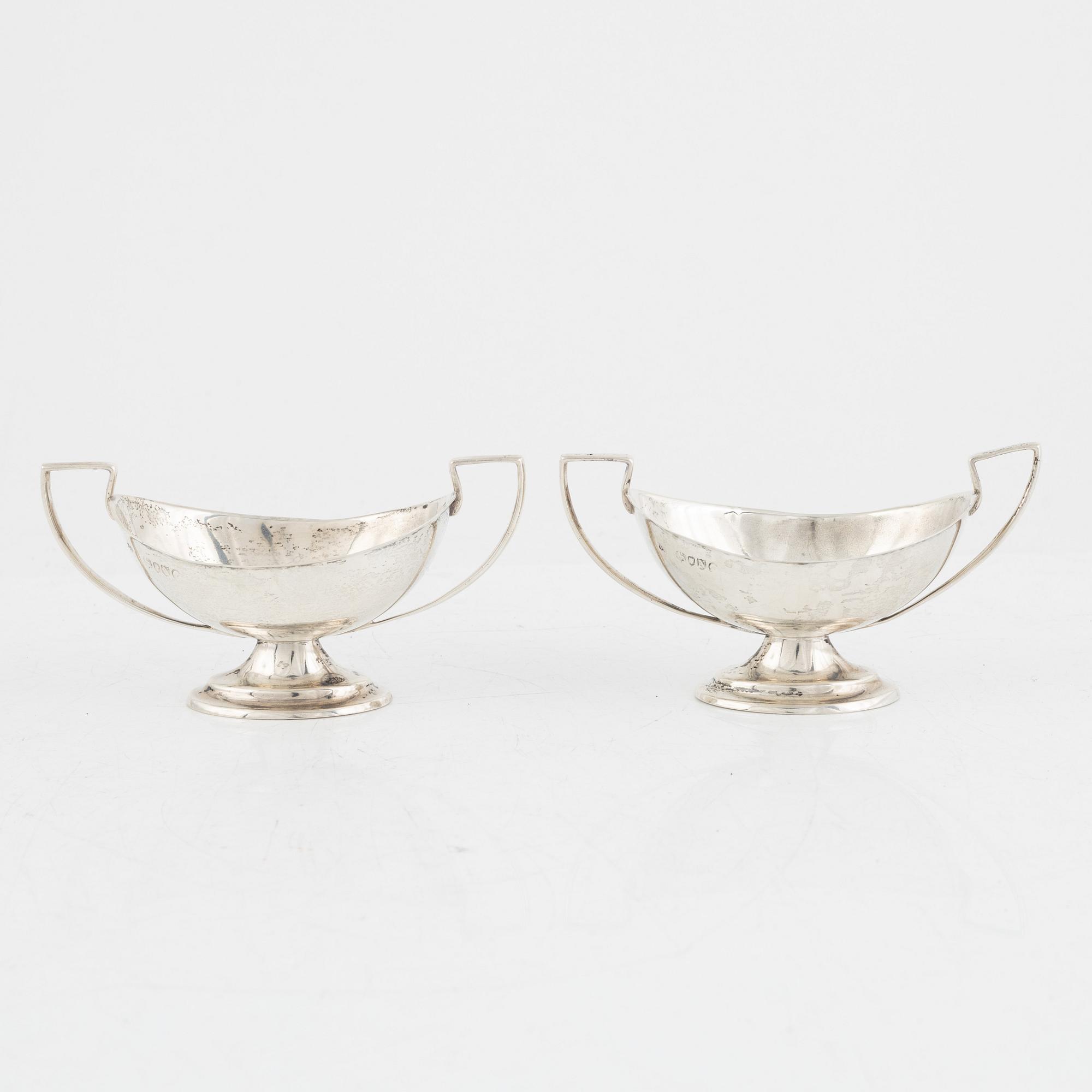 Bordstillbehör, 6 delar, silver, London 1700-1800-tal.