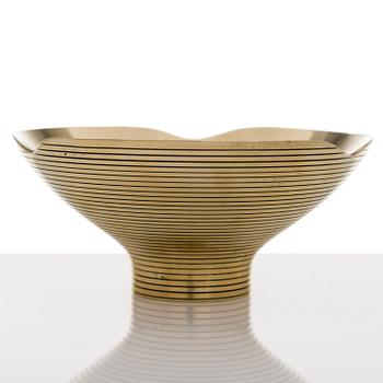 PAAVO TYNELL, A polished brass bowl, oy Taito ab, Finland.