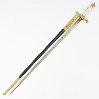 Official's sword, Swedish, 19th century, with scabbard.