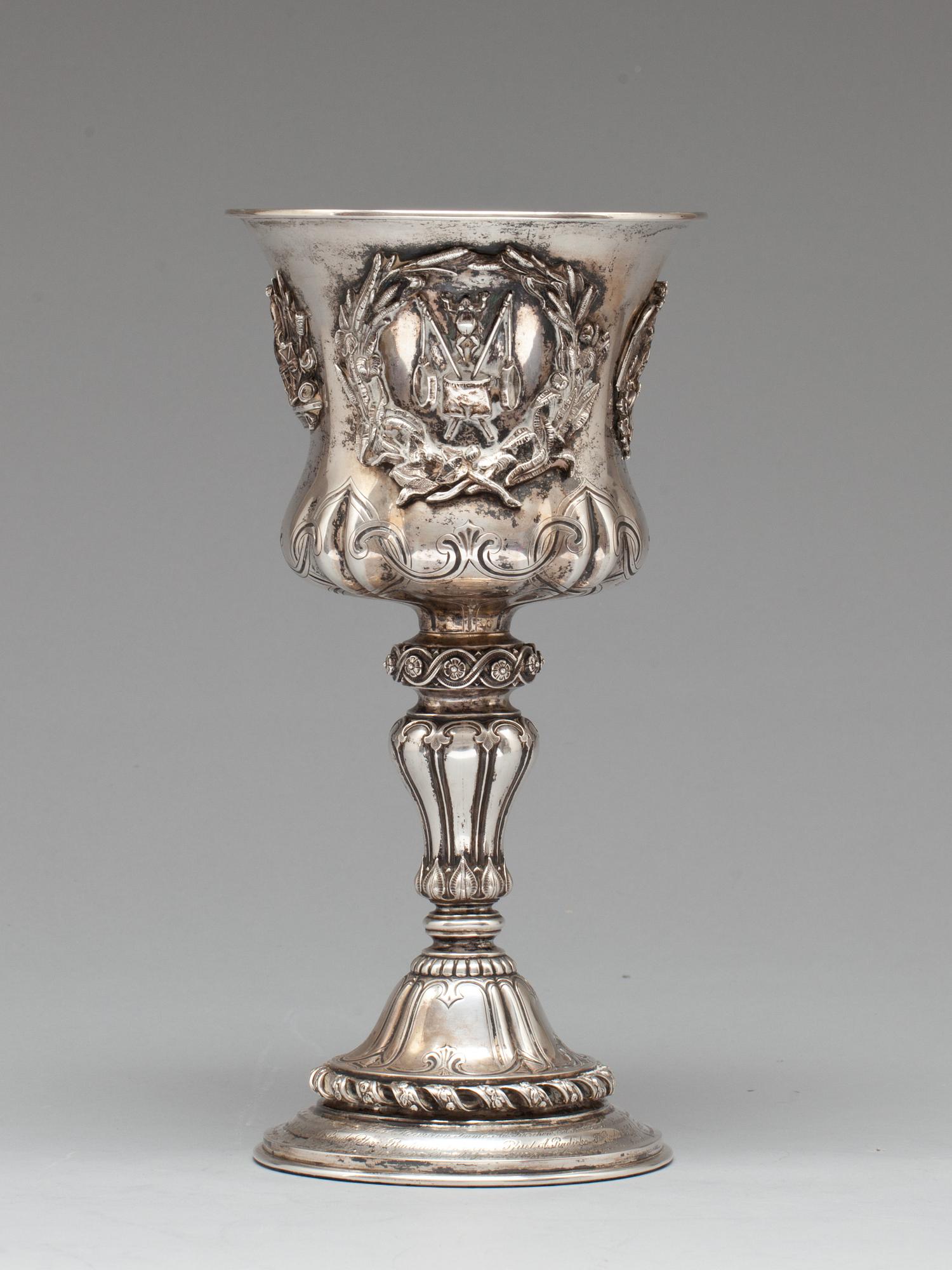 MINNESPOKAL, pläter, "Gebr. Vollgold Berlin. Hof-Goldschmiede sr.Kön. Hoh. Des Prinzen v. Preussen".  Tyskland. 1800-tal.