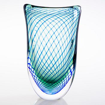 KARI ALAKOSKI, A glass vase signed Kari Alakoski Iittala 2000.