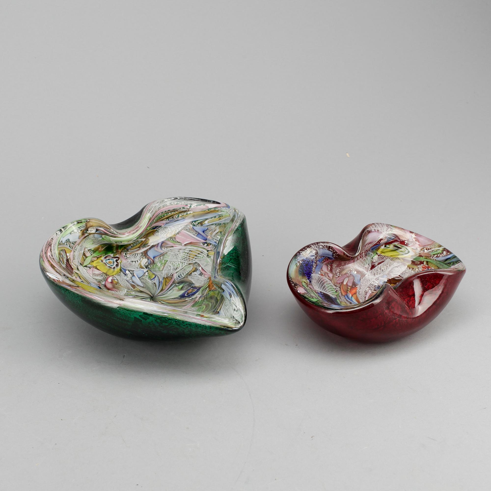 SKÅLFAT, 2 st, Murano, Italien.