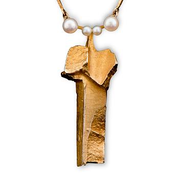 Björn Weckström, NECKLACE, "Pilvet", cultured pearls, 14K gold. Lapponia 1967.