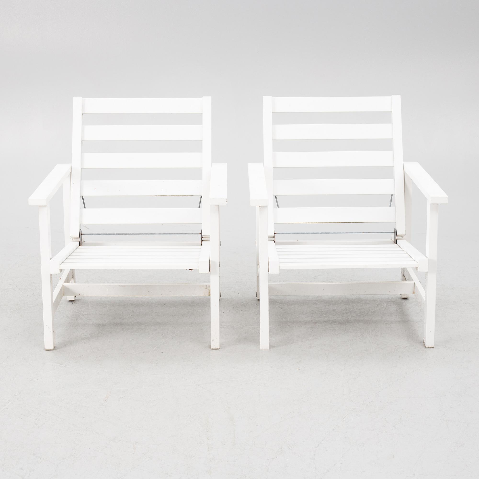 Elsa Stackelberg, däck/solstolar, ett par, Fri Form AB, Edsbruk.