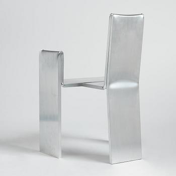 David Taylor, a unique "Aluminium Chair", own studio, Sweden 2021.