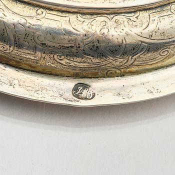 A Swedish late Baroque parcel-gilt silver beaker pl and cover, mark of Anders Limnell, Linköping 1740.