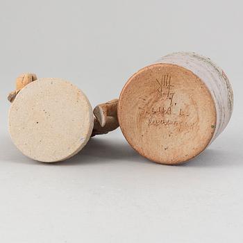 LISA LARSON, a sculptural lidded jar, stoneware, Gustavsberg Studio.