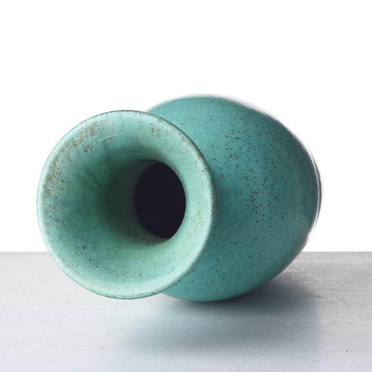 Gunnar Nylund, a mid 20th century bird's egg glazed stoneware floor vase, Rörstrand, Sweden.